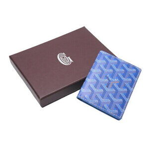 GOYARD Saint Marc Blue Card Wallet Goyardine Canvas Vauxhall Calfskin